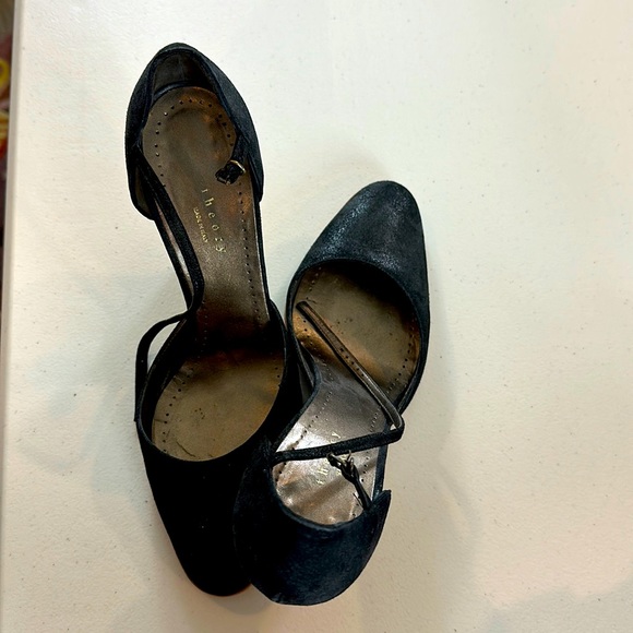 Theory Raffia curved wedge and Leather strapped  shoe size 39.5 - Picture 2 of 6